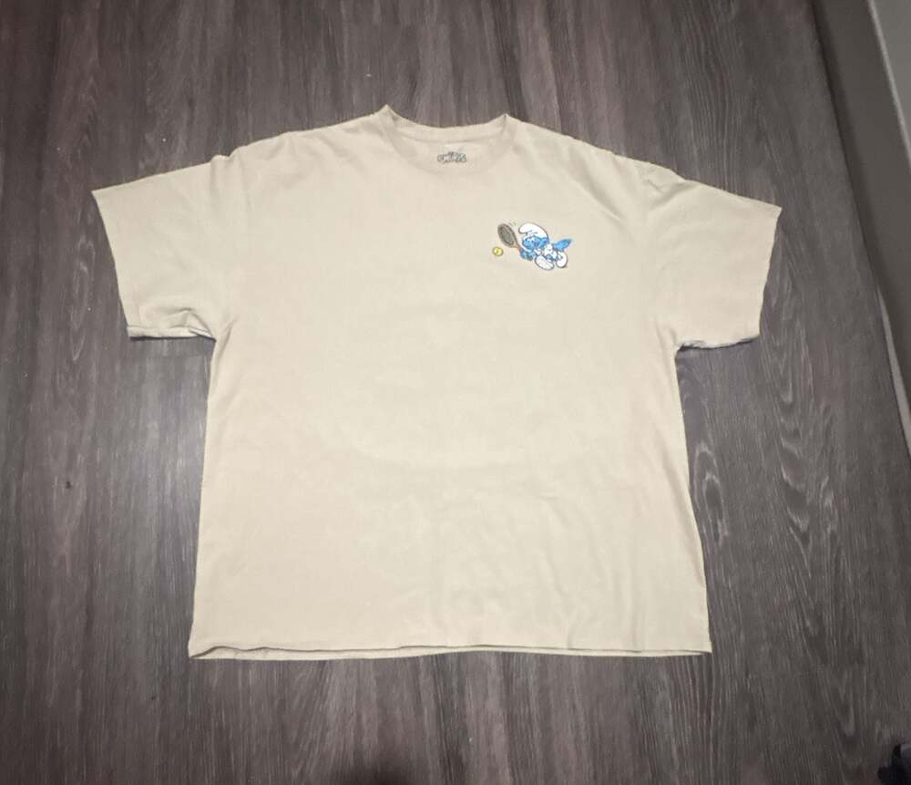 The Smurfs Smurf League Championship Doubles Tennis Graphic T-Shirt